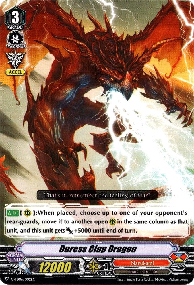 Image of Duress Clap Dragon (V-TD06/002EN) [Naoki Ishida]