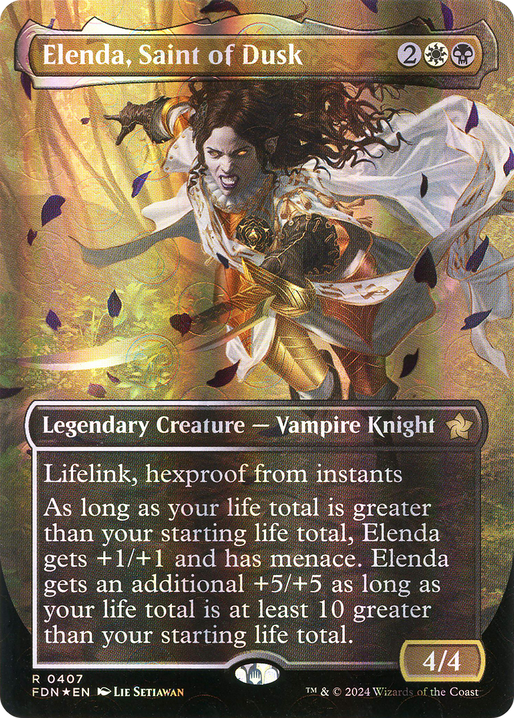Image of Elenda, Saint of Dusk (Borderless) (Mana Foil) [Foundations]