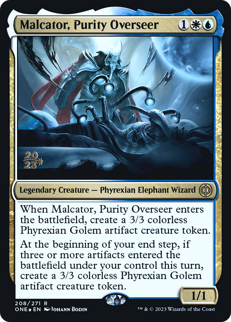 Image of Malcator, Purity Overseer [Phyrexia: All Will Be One Prerelease Promos]