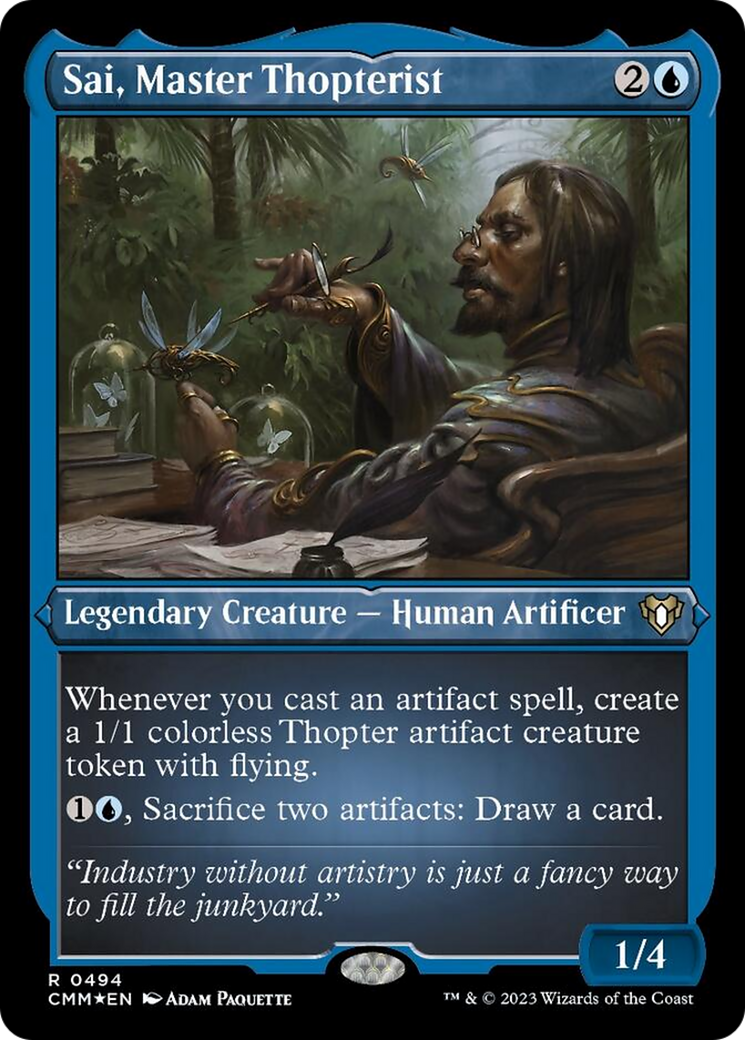 Image of Sai, Master Thopterist (Foil Etched) [Commander Masters]