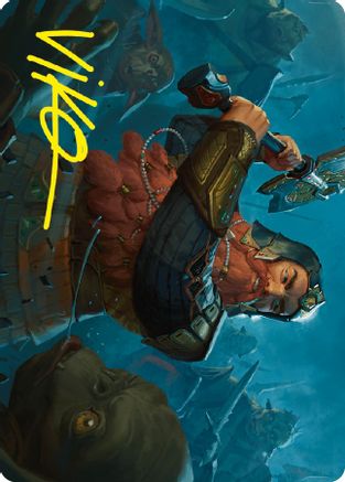 Image of Gimli, Counter of Kills Art Card (10/81) (Gold-Stamped Signature) (ASLTR-010) - Art Series: Universes Beyond: The Lord of the Rings: Tales of Middle-earth