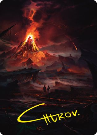 Image of Valley of Gorgoroth Art Card (Gold-Stamped Signature) (ASLTR-080) - Art Series: Universes Beyond: The Lord of the Rings: Tales of Middle-earth