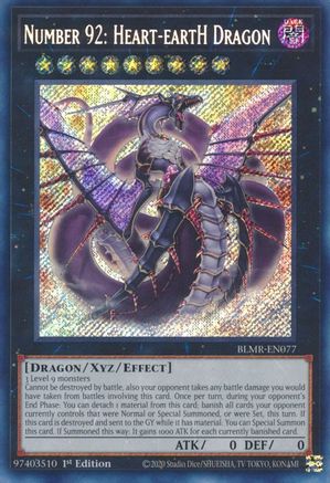 Image of Number 92: Heart-eartH Dragon [BLMR-EN077] Secret Rare