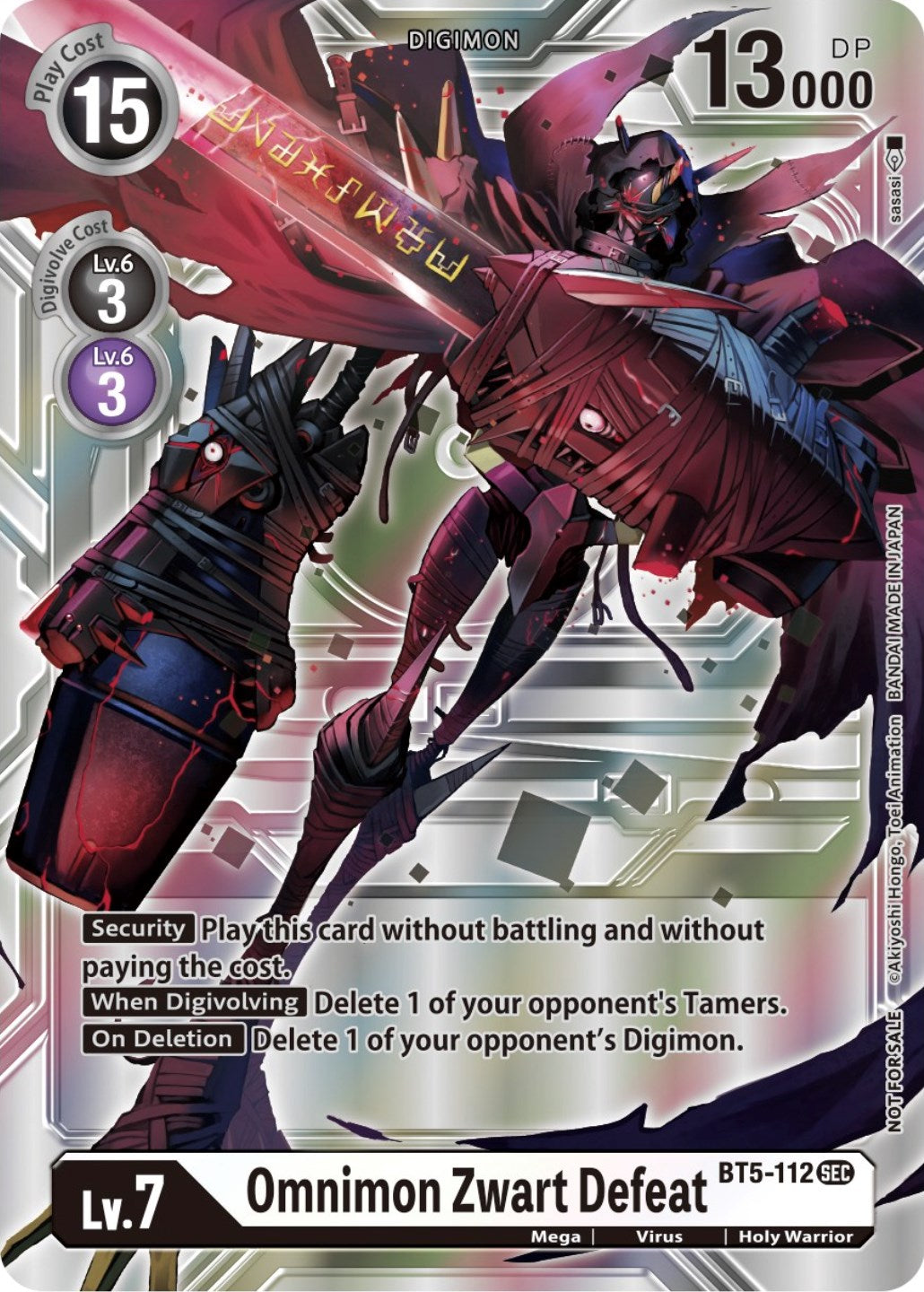 Image of Omnimon Zwart Defeat [BT5-112] (Silver Alternate Art) [Alternative Being Booster]