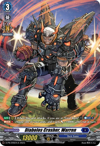 Image of Diabolos Crasher, Warren (Foil) (D-PR/205EN-S) [D Promo Cards]