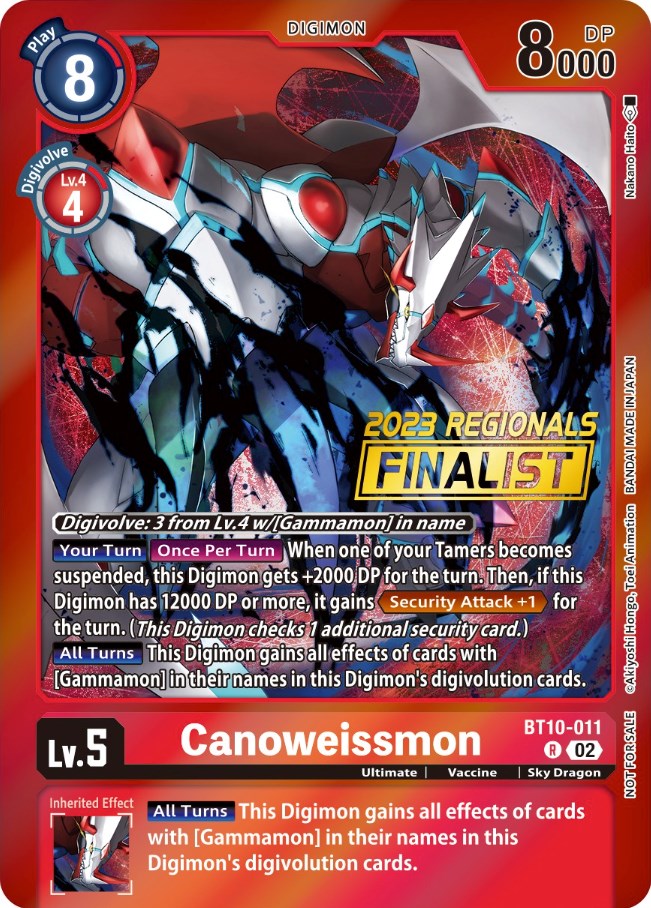 Image of Canoweissmon [BT10-011] (2023 Regionals Finalist) [Xros Encounter Promos]