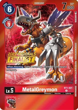 Image of MetalGreymon [BT1-021] (2023 Regionals Finalist) [Release Special Booster Promos]