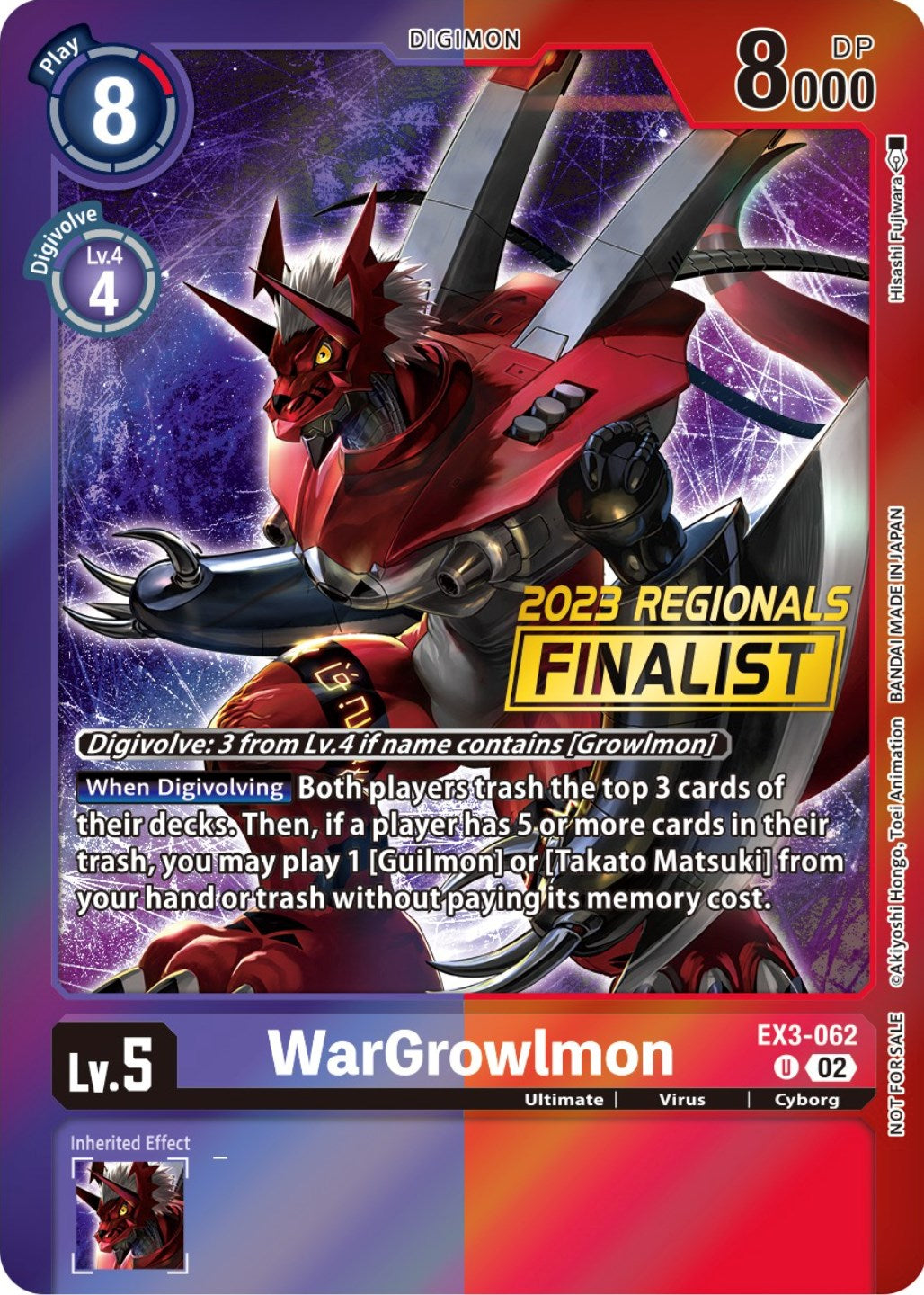 Image of WarGrowlmon [EX3-062] (2023 Regionals Finalist) [Draconic Roar Promos]