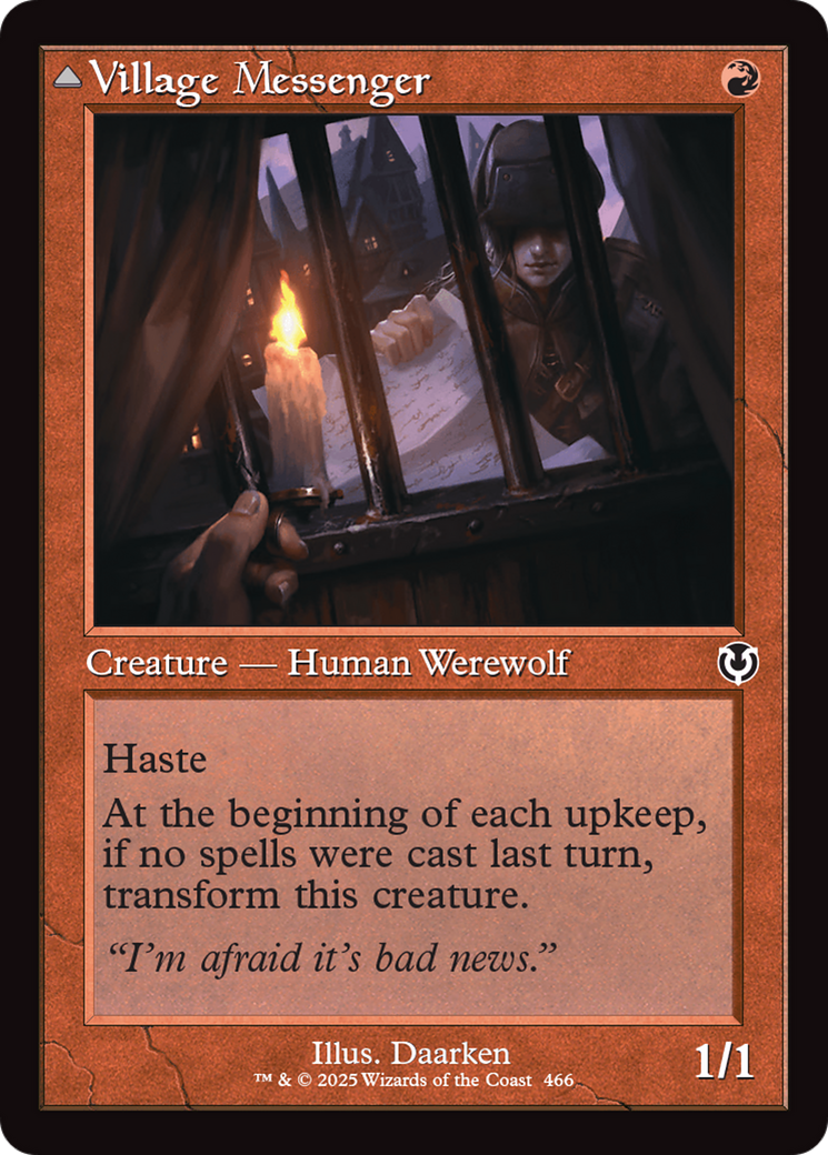 Image of Village Messenger // Moonrise Intruder (Retro Frame) [Innistrad Remastered]