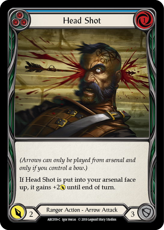 Image of Head Shot (Blue) [ARC059-C] (Arcane Rising)  1st Edition Rainbow Foil