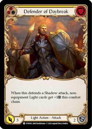 Image of Defender of Daybreak (Yellow) [DTD095] (Dusk Till Dawn)  Rainbow Foil