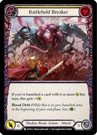 Image of Battlefield Breaker (Yellow) [DTD122] (Dusk Till Dawn)  Rainbow Foil