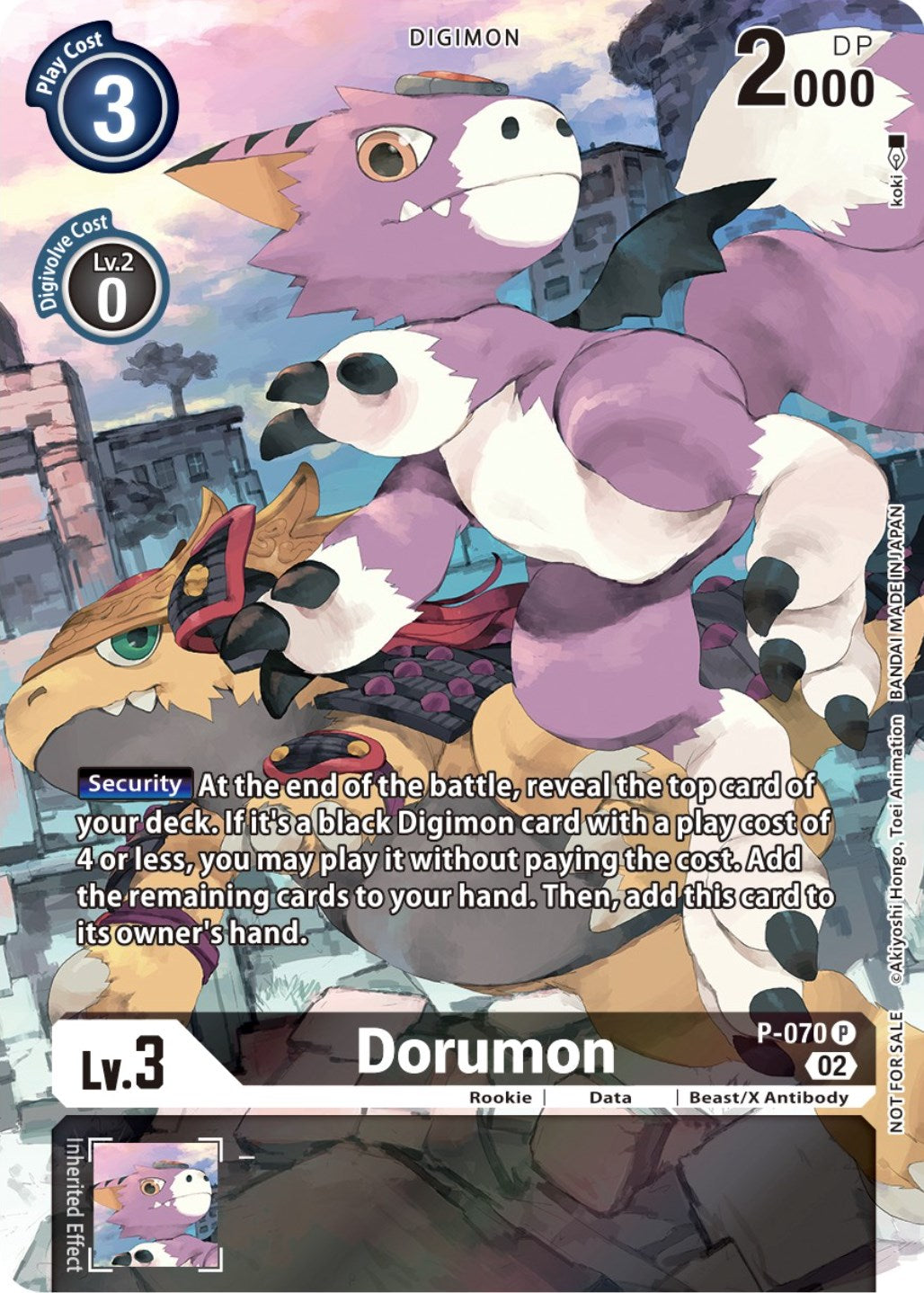 Image of Dorumon [P-070] (Official Tournament Pack Vol. 10) [Promotional Cards]