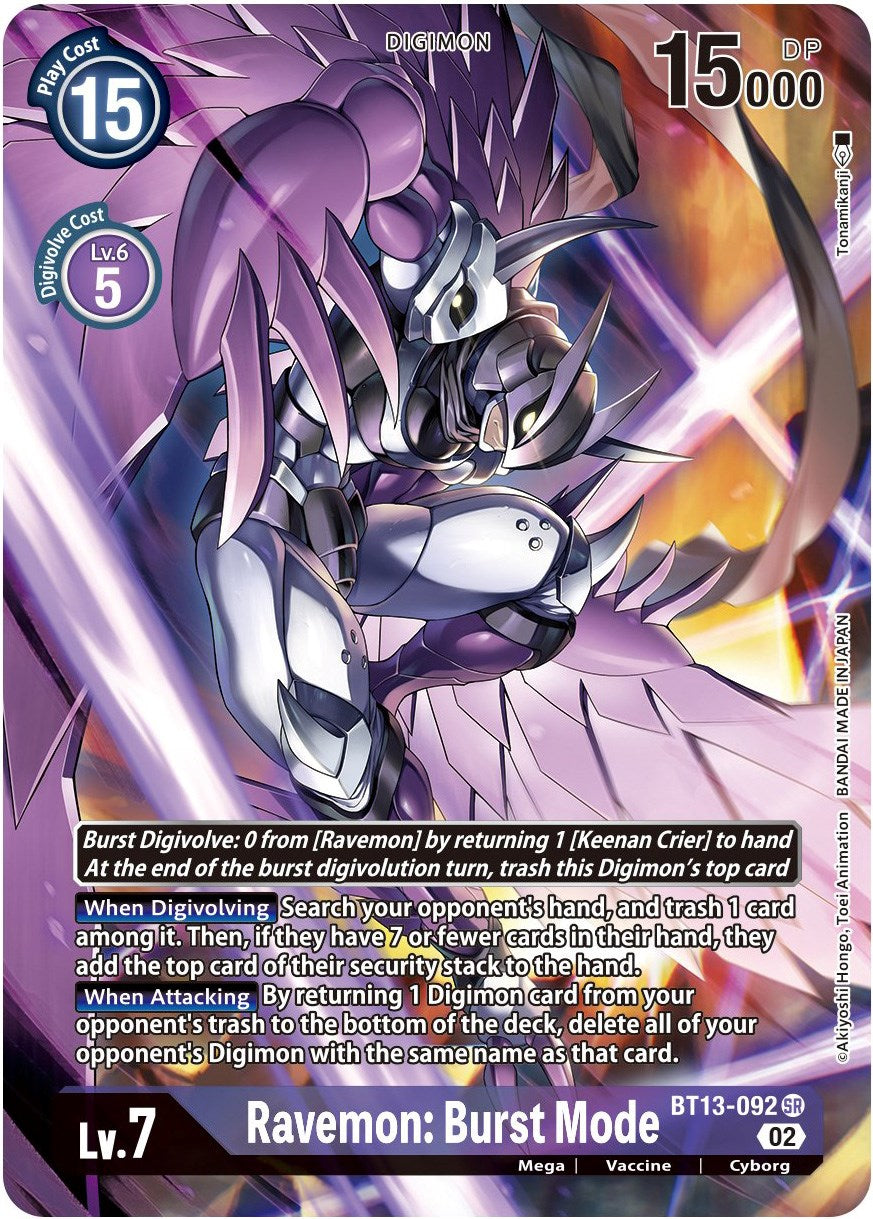 Image of Ravemon: Burst Mode [BT13-092] (Alternate Art) [Versus Royal Knights Booster]