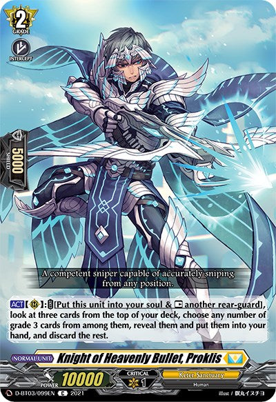 Image of Knight of Heavenly Bullet, Proklis (D-BT03/099EN) [Advance of Intertwined Stars]