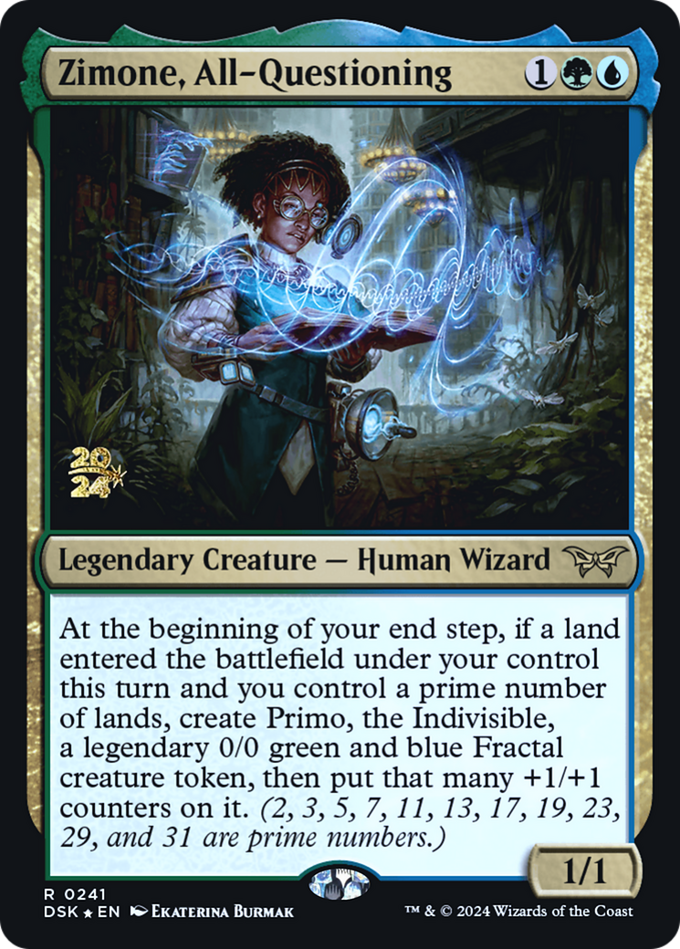 Image of Zimone, All-Questioning [Duskmourn: House of Horror Prerelease Promos]