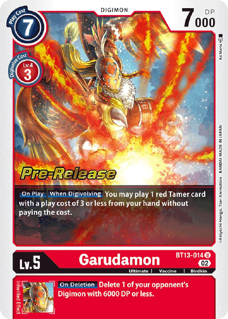 Image of Garudamon [BT13-014] [Versus Royal Knights Booster Pre-Release Cards]