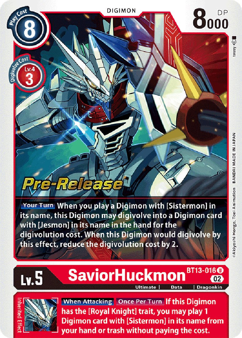 Image of SaviorHuckmon [BT13-016] [Versus Royal Knights Booster Pre-Release Cards]