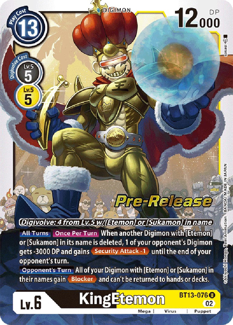 Image of KingEtemon [BT13-076] [Versus Royal Knights Booster Pre-Release Cards]