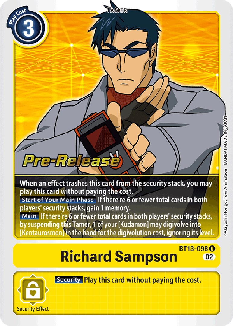 Image of Richard Sampson [BT13-098] [Versus Royal Knights Booster Pre-Release Cards]