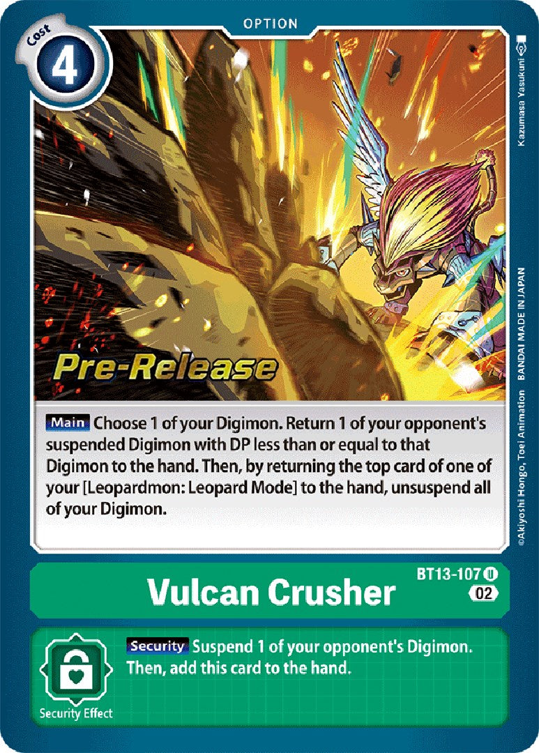 Image of Vulcan Crusher [BT13-107] [Versus Royal Knights Booster Pre-Release Cards]