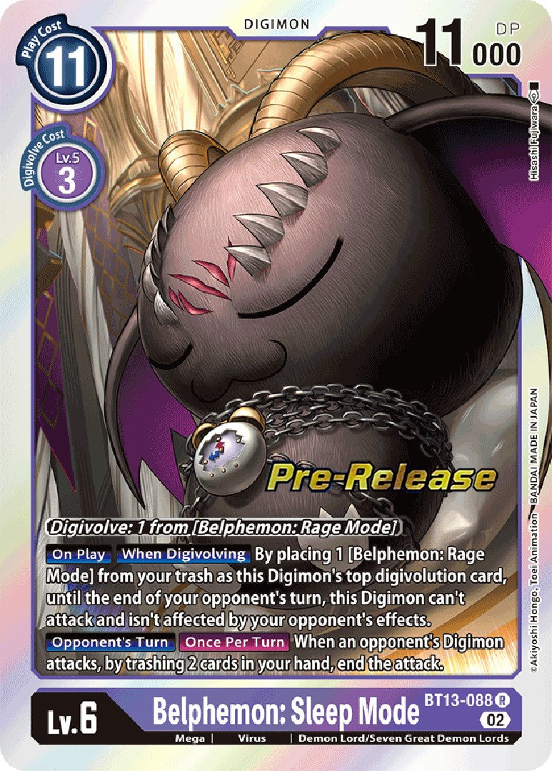 Image of Belphemon: Sleep Mode [BT13-088] [Versus Royal Knights Booster Pre-Release Cards]