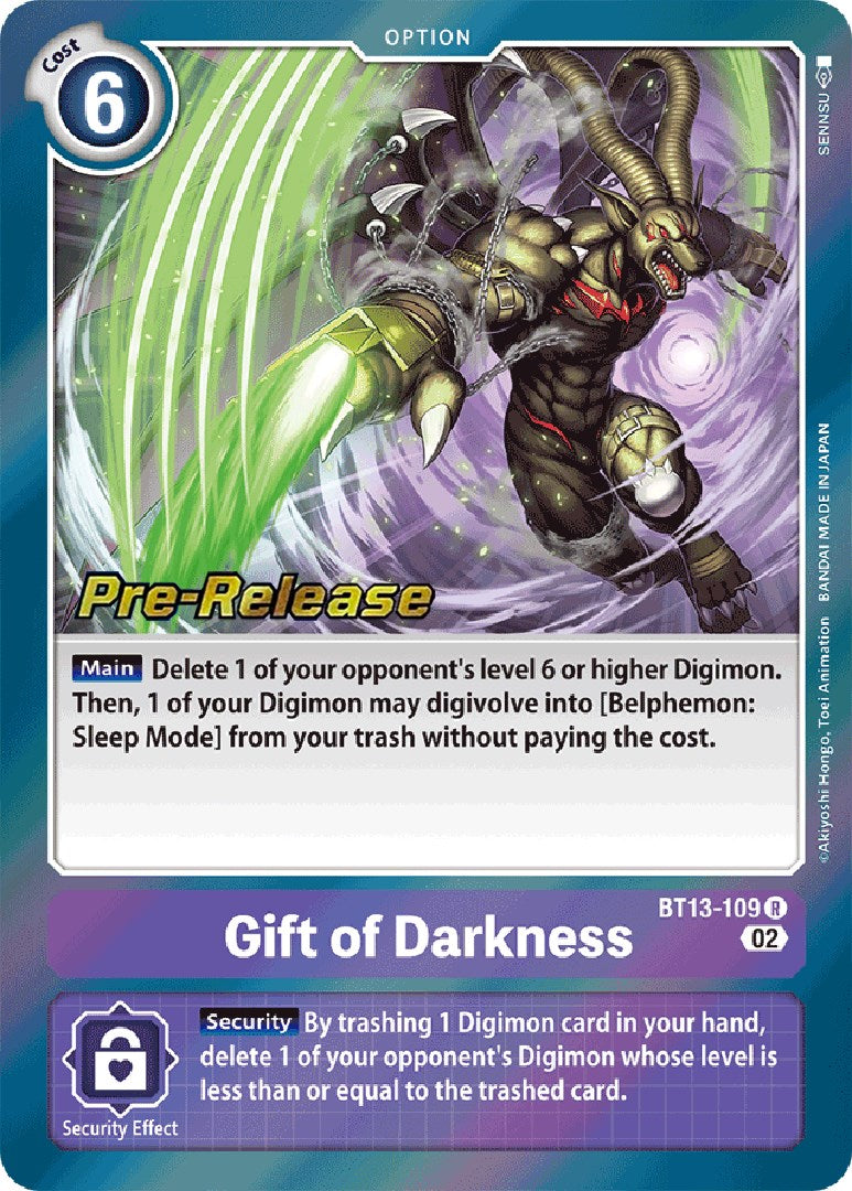 Image of Gift of Darkness [BT13-109] [Versus Royal Knights Booster Pre-Release Cards]
