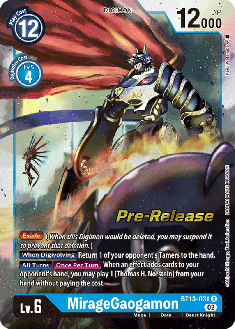 Image of MirageGaogamon [BT13-031] [Versus Royal Knights Booster Pre-Release Cards]