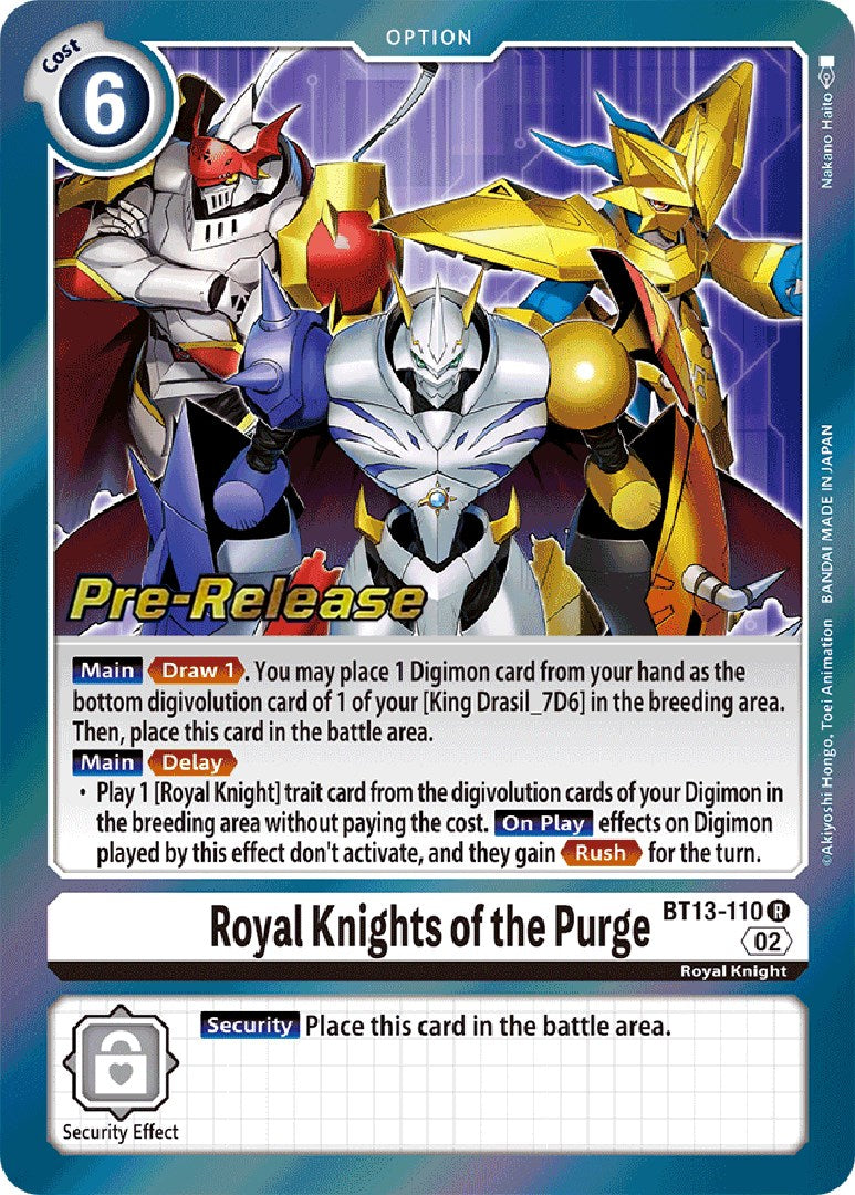 Image of Royal Knights of the Purge [BT13-110] [Versus Royal Knights Booster Pre-Release Cards]