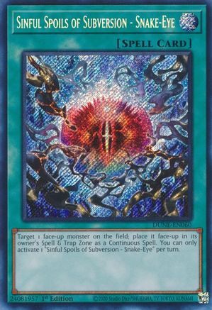 Image of Sinful Spoils of Subversion - Snake-Eye [DUNE-EN060] Secret Rare