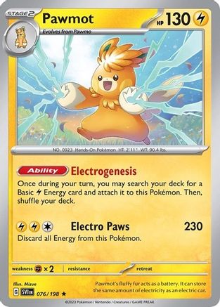 Image of Pawmot (076/198) (Line Holo) [Scarlet & Violet: Base Set]