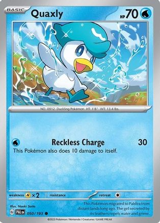 Image of Quaxly (050/193) (Theme Deck Exclusive) [Scarlet & Violet: Paldea Evolved]