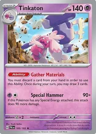 Image of Tinkaton (105/193) (Theme Deck Exclusive) [Scarlet & Violet: Paldea Evolved]