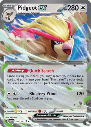 Image of Pidgeot ex (164/197) [Scarlet & Violet: Obsidian Flames]