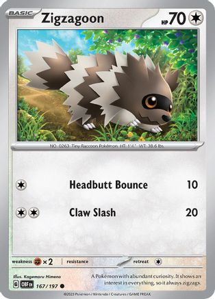 Image of Zigzagoon (167/197) [Scarlet & Violet: Obsidian Flames]