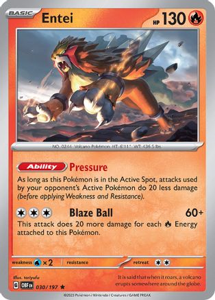 Image of Entei (030/197) [Scarlet & Violet: Obsidian Flames]