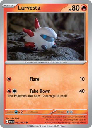 Image of Larvesta (040/197) [Scarlet & Violet: Obsidian Flames]