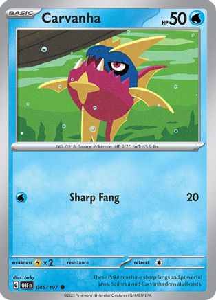 Image of Carvanha (046/197) [Scarlet & Violet: Obsidian Flames]
