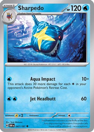 Image of Sharpedo (047/197) [Scarlet & Violet: Obsidian Flames]