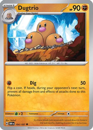 Image of Dugtrio (104/197) [Scarlet & Violet: Obsidian Flames]