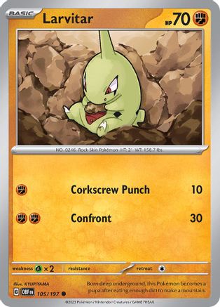 Image of Larvitar (105/197) [Scarlet & Violet: Obsidian Flames]
