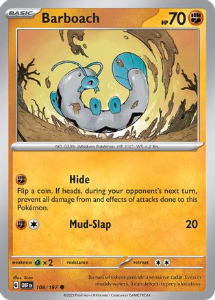 Image of Barboach (108/197) [Scarlet & Violet: Obsidian Flames]