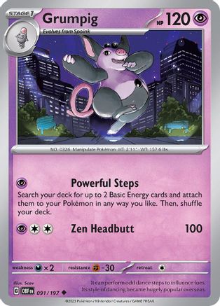 Image of Grumpig (091/197) [Scarlet & Violet: Obsidian Flames]