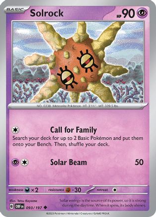 Image of Solrock (093/197) [Scarlet & Violet: Obsidian Flames]