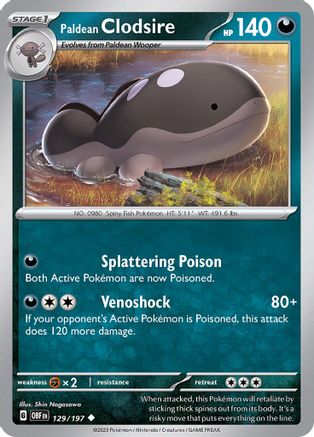 Image of Paldean Clodsire (129/197) [Scarlet & Violet: Obsidian Flames]