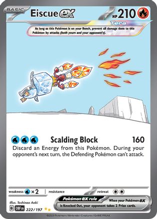 Image of Eiscue ex (222/197) [Scarlet & Violet: Obsidian Flames]