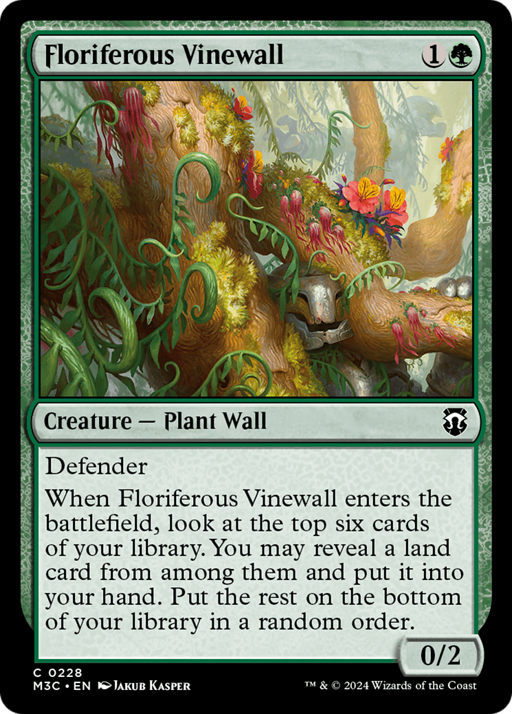 Image of Floriferous Vinewall (Ripple Foil) [Modern Horizons 3 Commander]