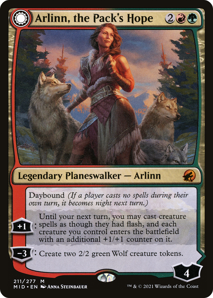 Image of Arlinn, the Pack's Hope // Arlinn, the Moon's Fury [Innistrad: Midnight Hunt]