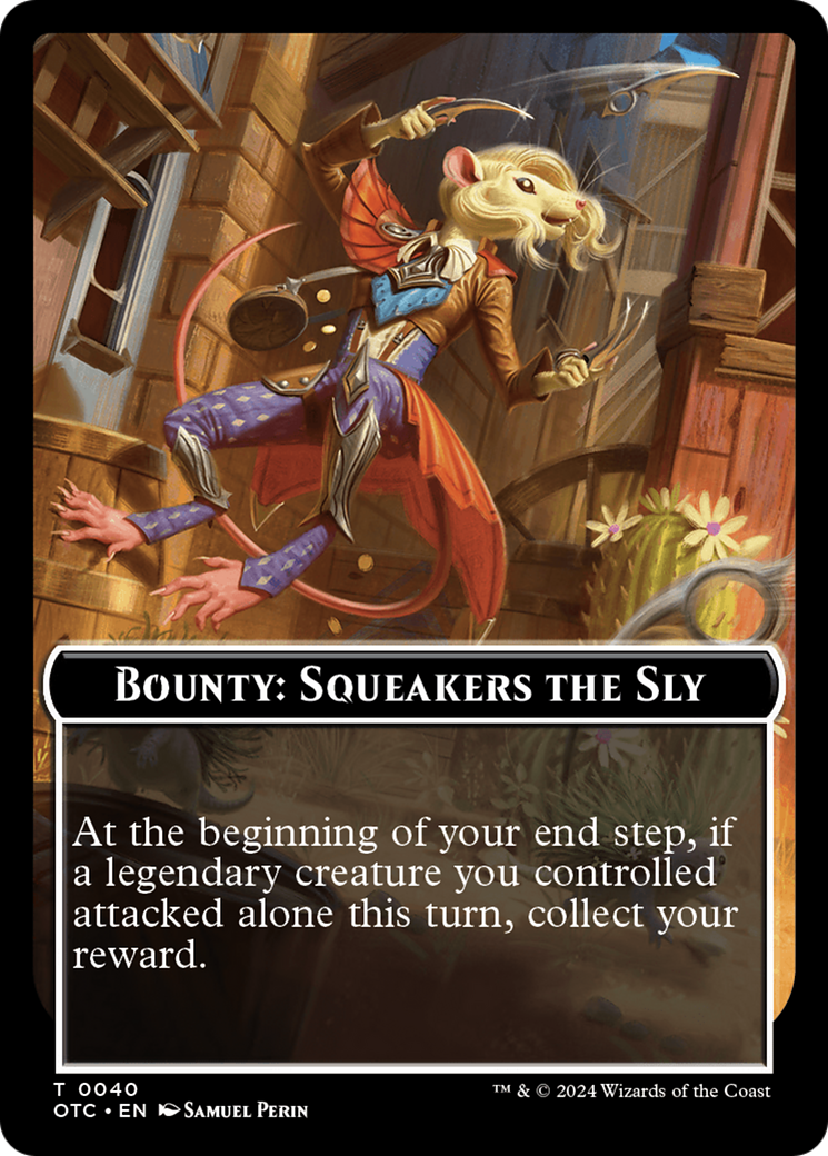 Image of Bounty: Squeakers the Sly // Bounty Rules Double-Sided Token [Outlaws of Thunder Junction Commander Tokens]