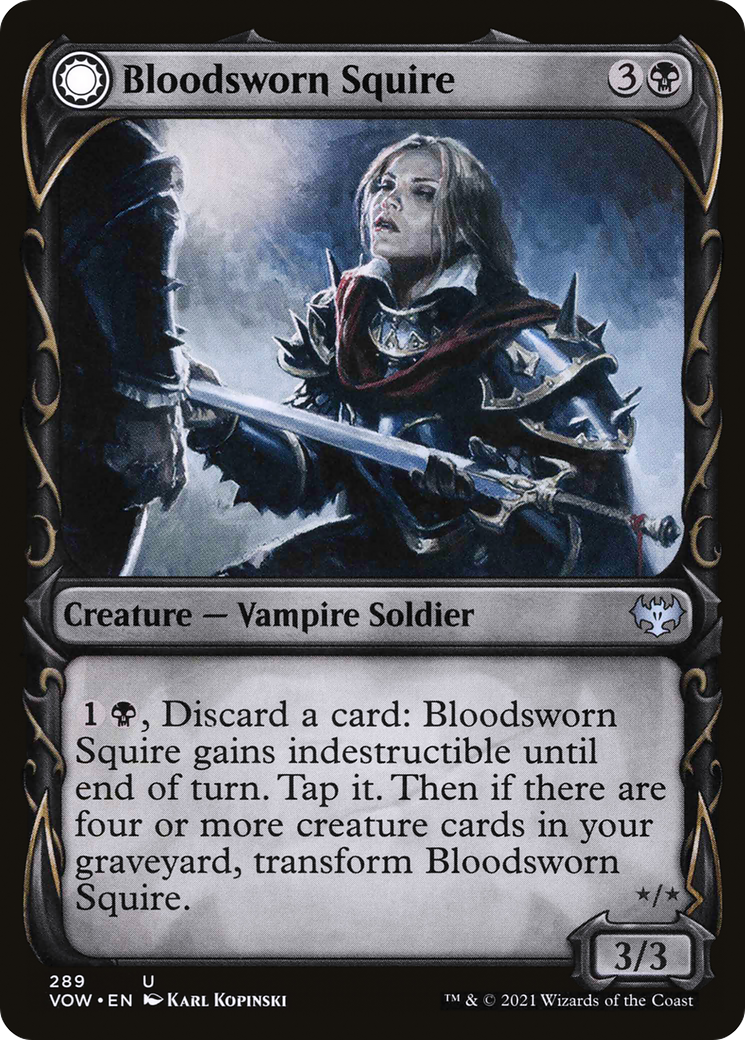 Image of Bloodsworn Squire // Bloodsworn Knight (Showcase Fang Frame) [Innistrad: Crimson Vow]